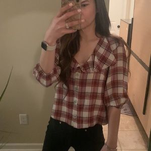 Zara plaid blouse